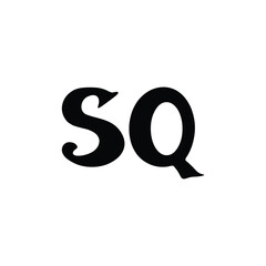 SQ monogram logo design letter text name symbol monochrome logotype alphabet character simple logo