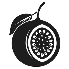 Passion Fruit isolated fruit silhouette