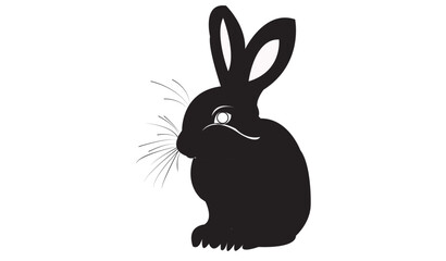 rabbit silhouette, vector illustration
