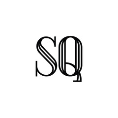 SQ monogram logo design letter text name symbol monochrome logotype alphabet character simple logo
