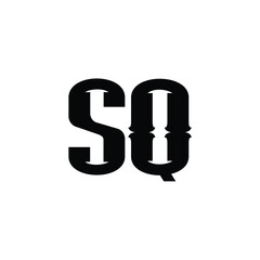 SQ monogram logo design letter text name symbol monochrome logotype alphabet character simple logo