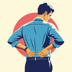 Man with Back Pain Illustration