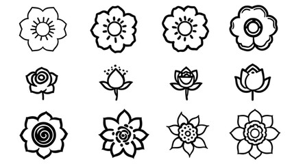 シンプル花アイコンコレクション｜Simple Flower Icon Collection