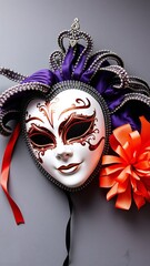 Festive venetian carnival mask 