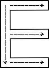 Alphabet Tracing Worksheet with Arrow Stroke Guide - Printable Handwriting Practice for Kids