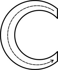 Alphabet Tracing Worksheet with Arrow Stroke Guide - Printable Handwriting Practice for Kids