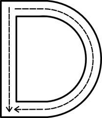 Alphabet Tracing Worksheet with Arrow Stroke Guide - Printable Handwriting Practice for Kids