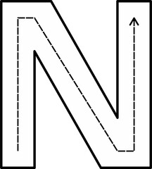 Alphabet Tracing Worksheet with Arrow Stroke Guide - Printable Handwriting Practice for Kids