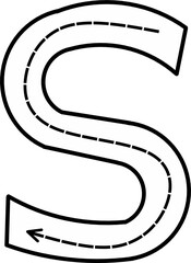 Alphabet Tracing Worksheet with Arrow Stroke Guide - Printable Handwriting Practice for Kids