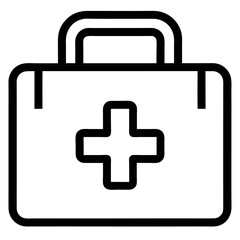 First aid kit icon on transparent background, concept of medicine
