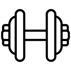 Dumbbell icon in black outline style for fitness and gym