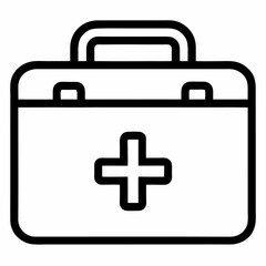 First aid kit icon on transparent background, concept of medicine