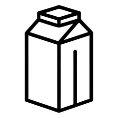 Milk carton icon in outlined box shape