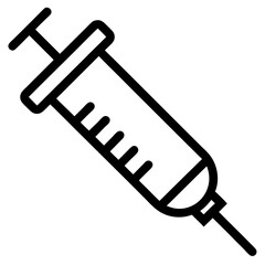 Syringe injection icon line art , medical syringe outline