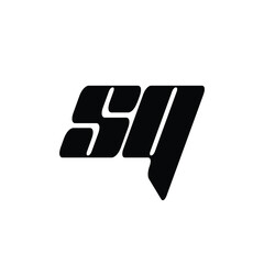 SQ monogram logo design letter text name symbol monochrome logotype alphabet character simple logo