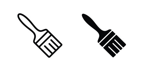 Obraz premium A minimalist icon design showing two identical paintbrush illustrations