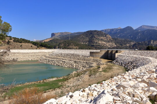 landscape around the Guadalteba reservoir near Ardales, Malaga province, Andalucia, Spain