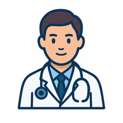 Fototapeta premium Friendly Doctor Icon in White Coat