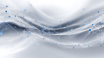 Minimalist thin white line neural network grid on dark background with symmetrical layout and ample white space, ideal for technology branding, corporate headers, and fintech marketing.