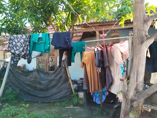 laundry drying in the sun