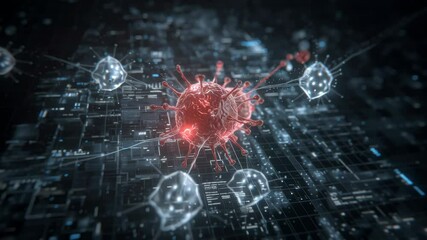 Cybersecurity Programs Neutralizing a Digital Virus Threat - Powered by Adobe