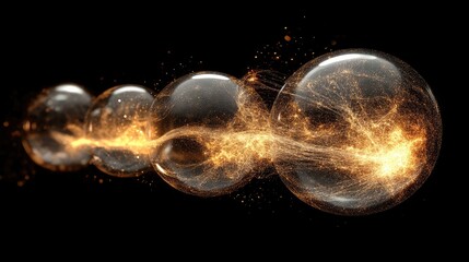 A series of glowing orbs connected by a luminous energy stream.