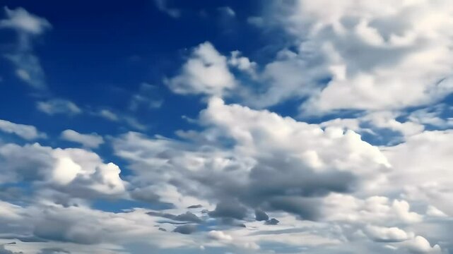 Blue sky with dramatic cloudy formations, perfect natural heaven background