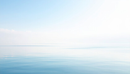 Obraz premium Serene Blue Ocean Surface Under Clear Sky in Tranquil Atmosphere