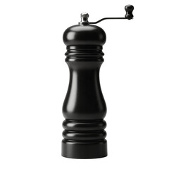 Black pepper grinder with a manual crank  isolates on a transparent background