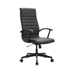 Ergonomic black office chair with high backrest isolates on a transparent background