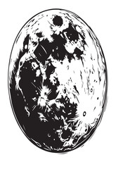 Stylized image of planet  vector black and white