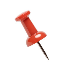 Red pushpin isolated for office use isolates on a transparent background