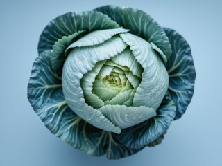 Obraz premium Classic Blue Cabbage Leaves, Organic Design