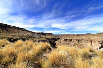 rock formations called Canyon de las Rocas between Potosi and Uyuni near Aqua de Castilla and...