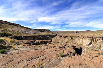 rock formations called Canyon de las Rocas between Potosi and Uyuni near Aqua de Castilla and...