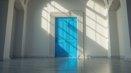 Obraz premium Contemporary Blue Door, Blank Canvas for a Concept