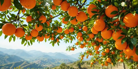 Sunny Orange Orchard Landscape