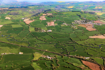 Aerial view of the fields in Wiltshire	