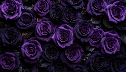 上品な紫のバラが彩るダークフローラル背景 − ドライフラワー調の落ち着いた高級感薔薇
Elegant Purple Roses on Dark Floral Background – Sophisticated Dried Flower-Inspired Luxury Texture