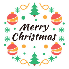  Merry Christmas typography vector illustration.
