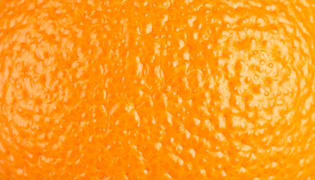 鮮やかなオレンジ色の皮の質感を捉えた接写マクロ素材 &ndash; Close-up Texture of Vibrant Orange Peel with Dimples