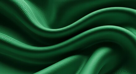 Obraz premium Elegant Green Silk Fabric With Soft Waves and Textured Surface