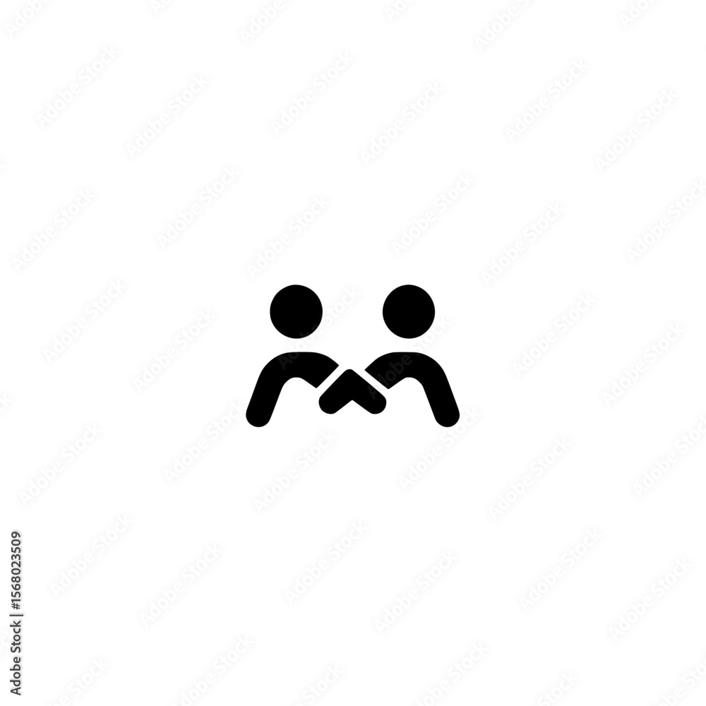 Poster vector icon of two user profile avatars in flat minimalist style for web and mobile interface