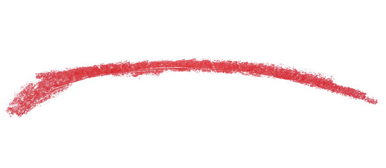 Red hand drawn wax crayon stroke line transparent background design element doodle scribble underline
