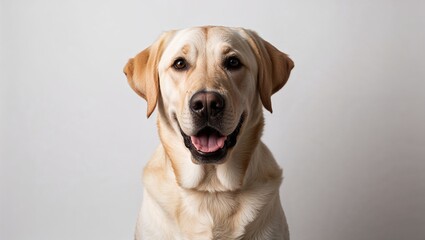 A happy and friendly Labrador dog smiling at the camera.