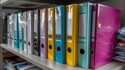 Organizing document binders for efficient business management office photography indoor close-up organization
