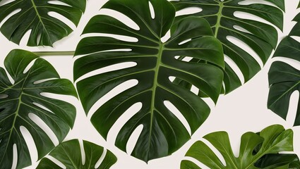 Beautiful monstera leaves creating a vibrant green display.