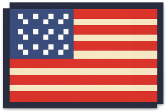 pixel art flag of usa - Powered by Adobe