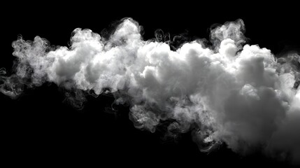 White Smoke Puff PNG | Steam Explosion Fog Cloud Effect Isolated on Transparent Black Background