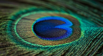 Stunning Close-Up of Colorful Peacock Feather Detail and Texture
